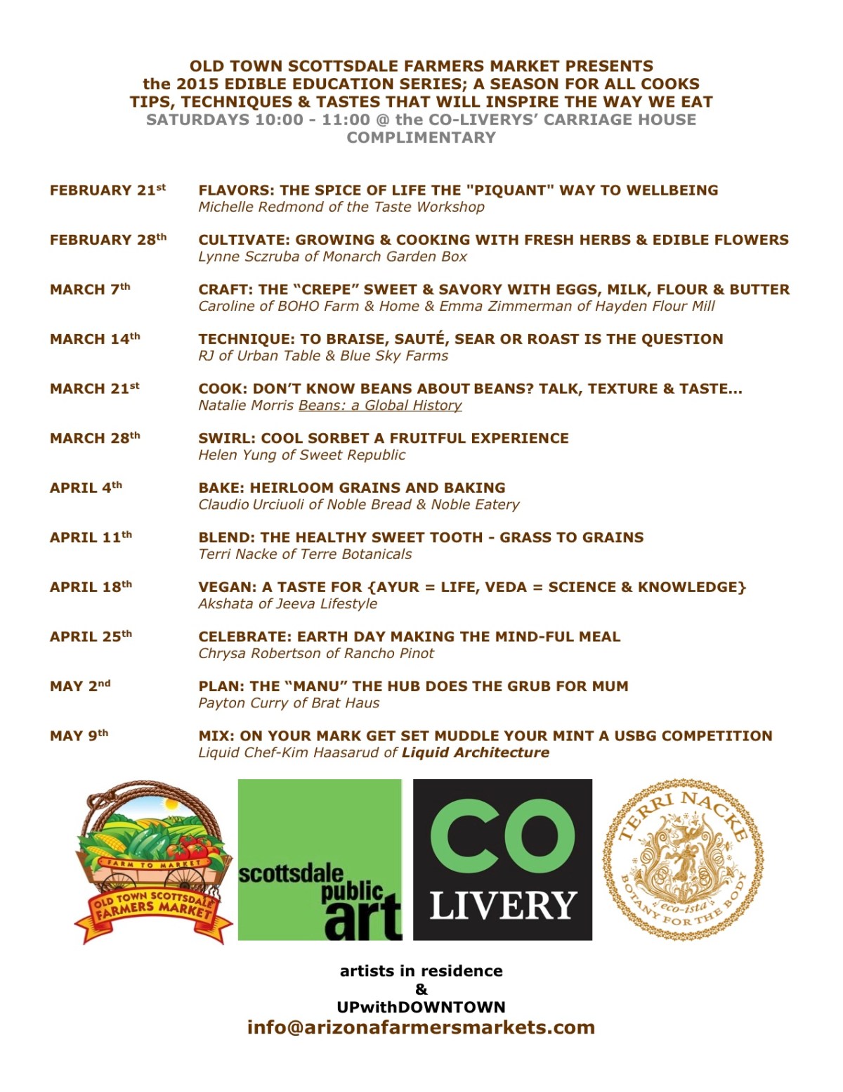 Taste - ED Farmers Market Sched